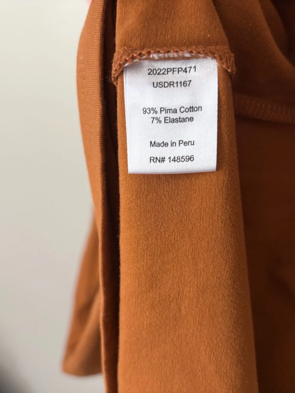 Universal Standard Pima Cotton Midi Dress in Ochre Rust - Picture 6 of 6